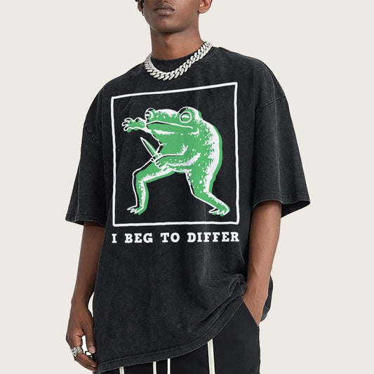 I Beg To Differ Frog Vintage Distressed T-shirt