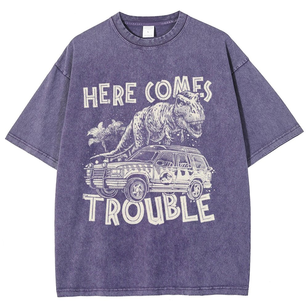 Here Comes Trouble Vintage Distressed T-shirt