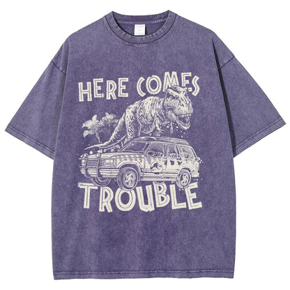 Here Comes Trouble Vintage Distressed T-shirt