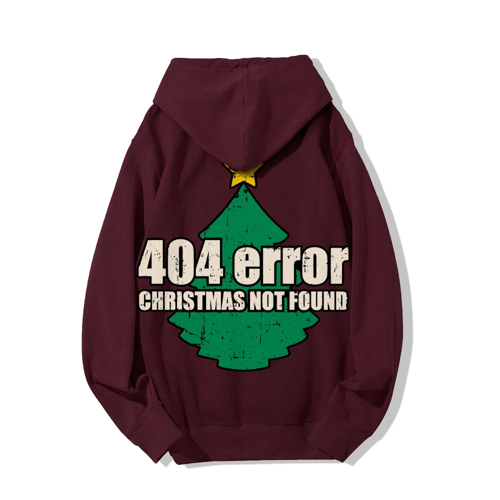 Error 404 Printed Back Cotton Hoodie