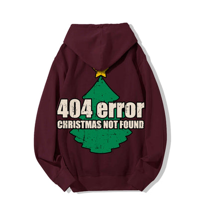 Error 404 Printed Back Cotton Hoodie