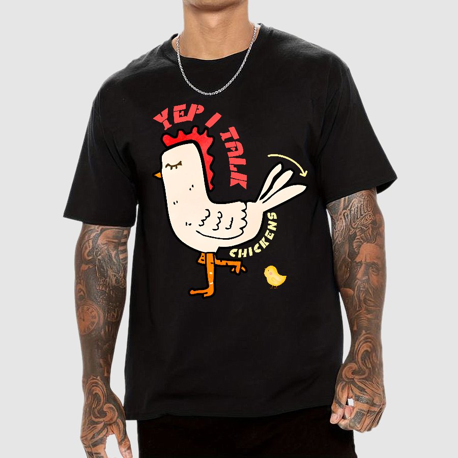 Best Yep I Talk To Chickens Geek T-Shirt