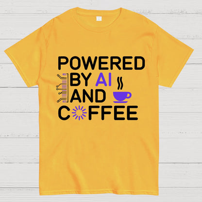 Powered By AI And Coffee Geek T-Shirt