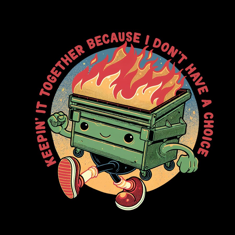 Flaming Dumpster Nerdy T-Shirt