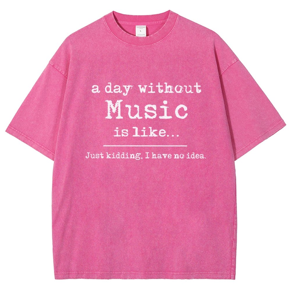 A Day Without Music Is Like Vintage Distressed T-shirt