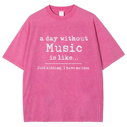 A Day Without Music Is Like Vintage Distressed T-shirt