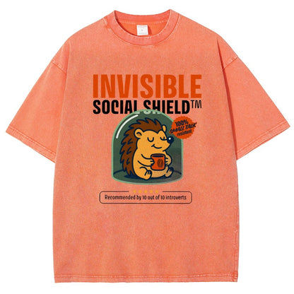 Invisible Social Shield Vintage Distressed T-shirt