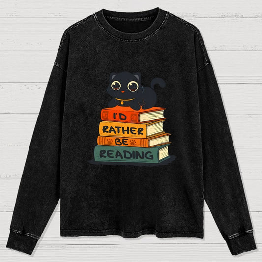I'd Rather Be Reading Washed Long Sleeve Tee