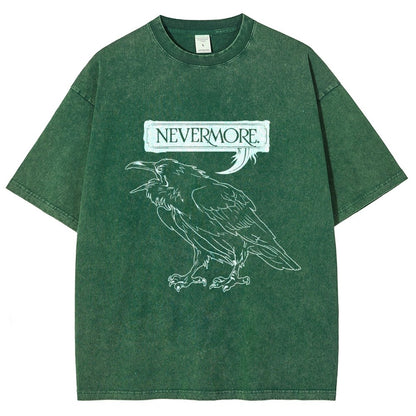 Nevermore Raven Vintage Distressed T-shirt