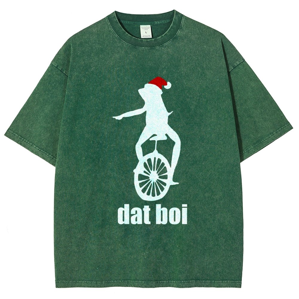 Christmas Here Comes Dat Boi Waddup Meme Vintage Distressed T-shirt