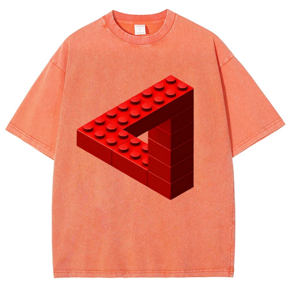Escher Toy Bricks Vintage Distressed T-shirt 2412001063