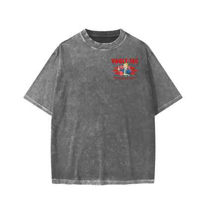 Eternal War Front And Back Printing Washed T-shirt