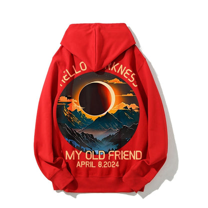 Hello Darkness My Old Friend Nerdy Graphic Geek Printed Back Cotton Hoodie