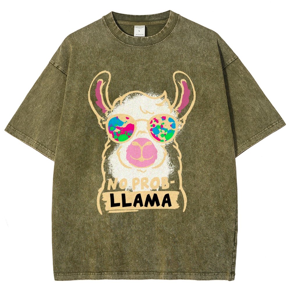 No probllama Vintage Distressed T-shirt