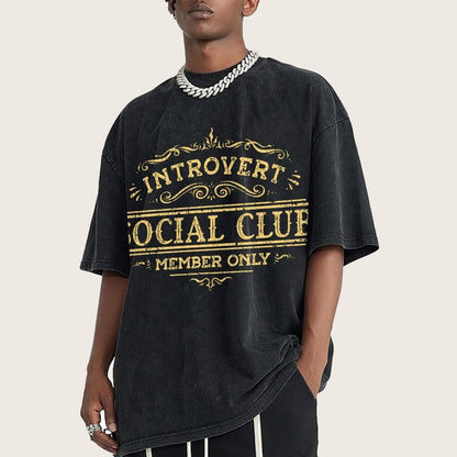 Introvert Social Club Vintage Distressed T-shirt