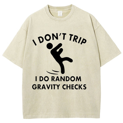 Random Gravity Checks Funny Vintage Distressed T-shirt