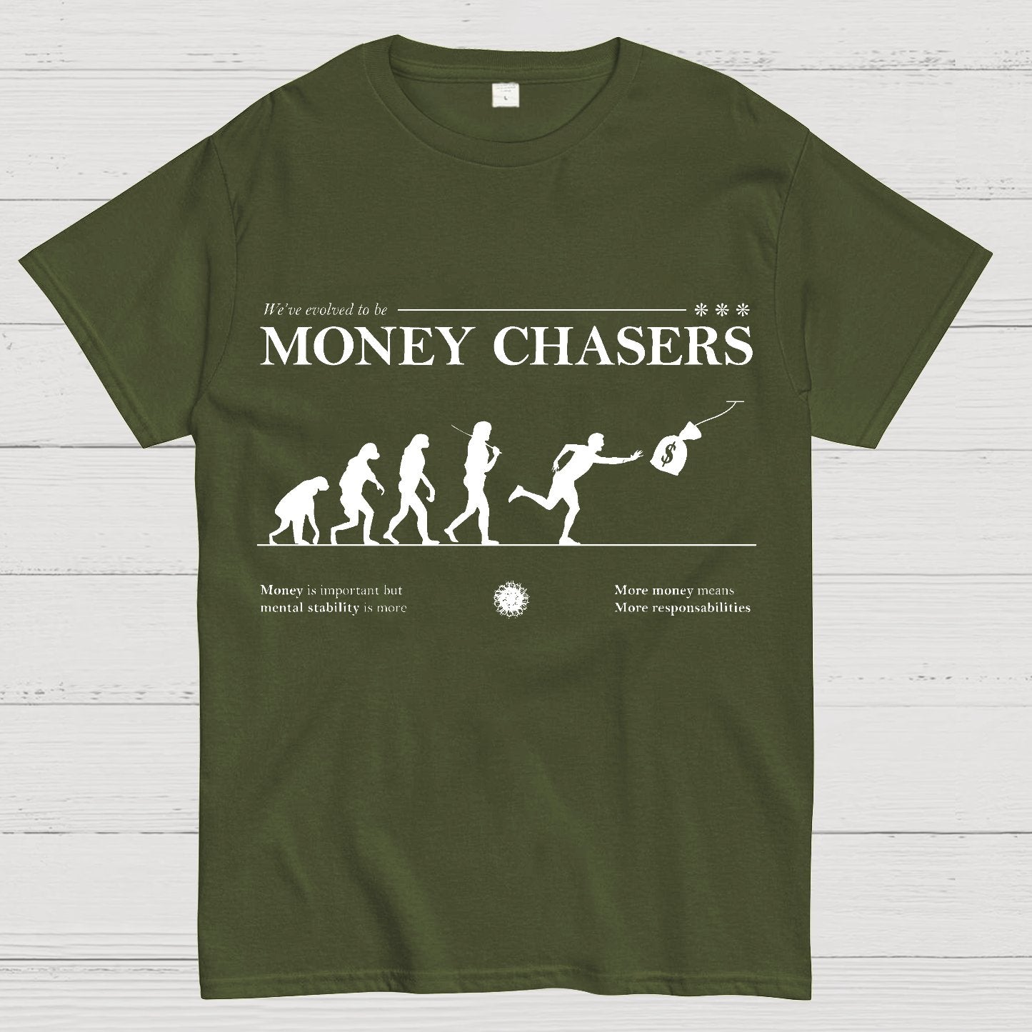 Evolution For Money Complete Design Positive Geek T-Shirt
