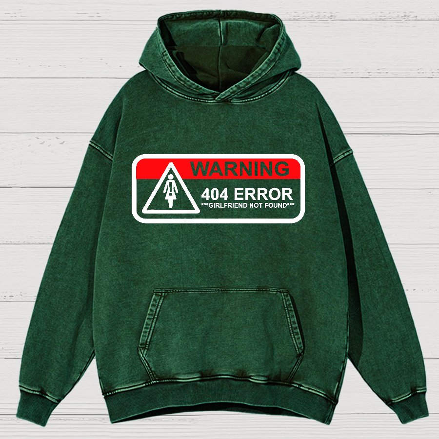 Girlfriend Not Found 404 Errorfunny Warning Vintage Distressed Hoodie