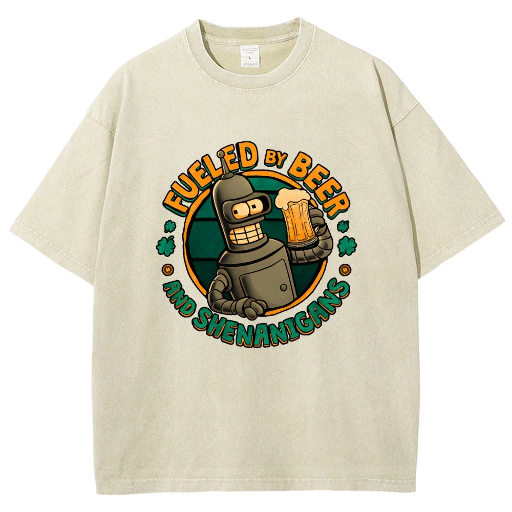 Fueled By Beer Vintage Distressed T-shirt