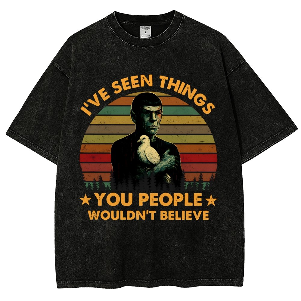 I've Seen Things Sci-Fi Quote Mashup Vintage Distressed T-shirt