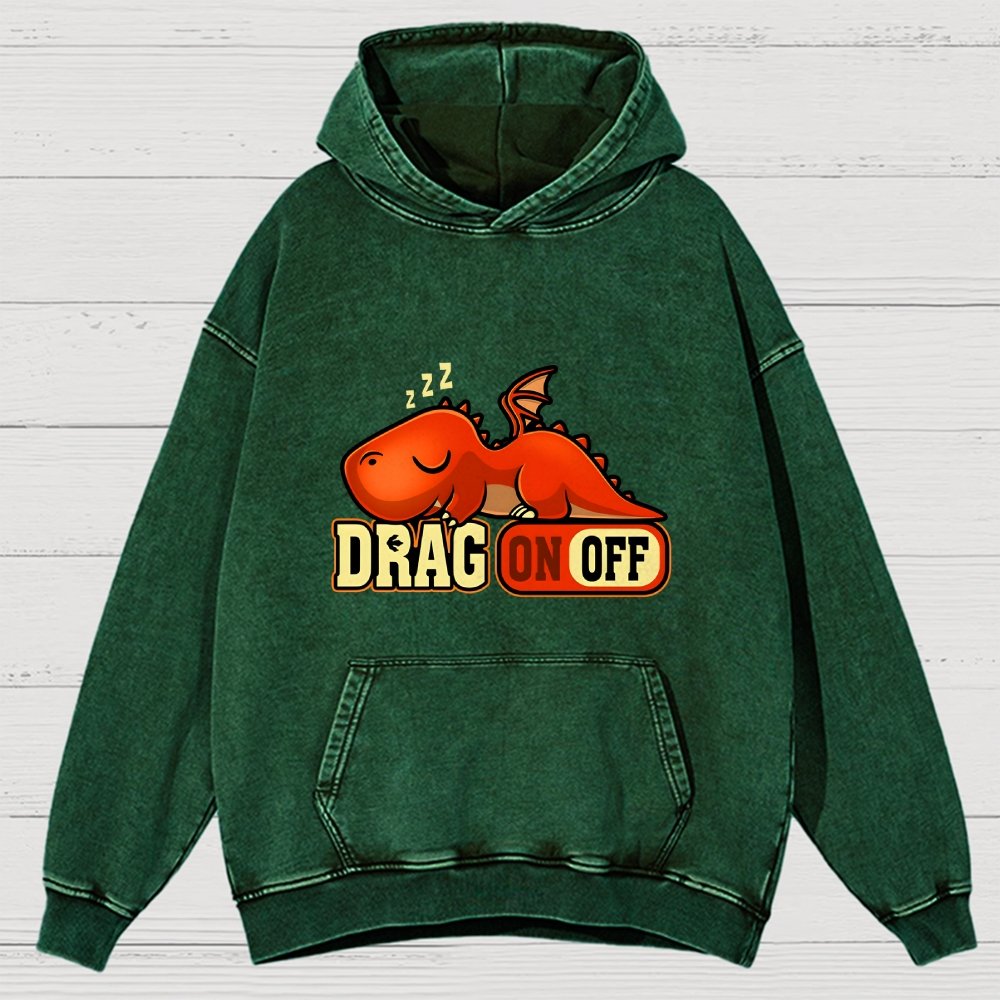 Drag On Off Vintage Distressed Hoodie