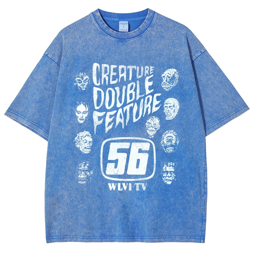 Creature Double Feature Classic Monsters Vintage Distressed T-shirt