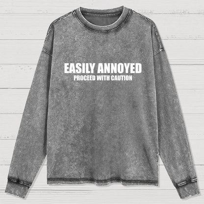 Easily Annoyed Washed Long Sleeve Tee