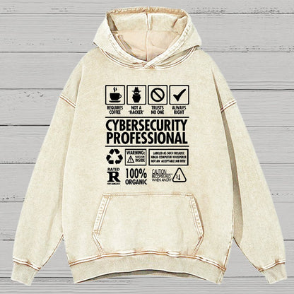 Cybersecurity Professional Vintage Distressed Hoodie