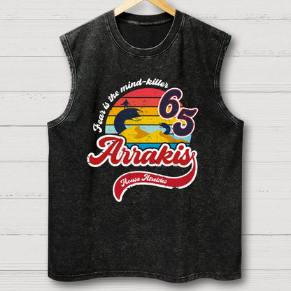 Fear Is The Mind Killer Vintage Distressed Washed Tank