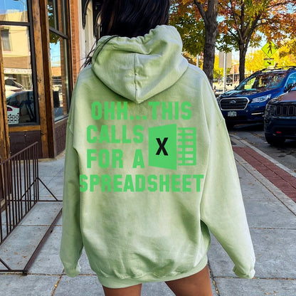 Ohh...This Calls For A Spreadsheet Printed Back Unisex Cotton Hoodie