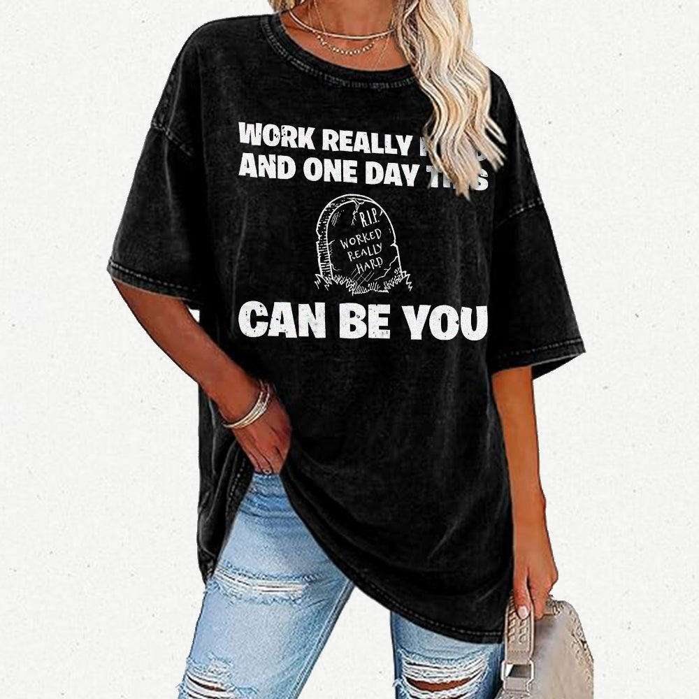 R.I.P. Worked Really Hard Vintage Distressed T-shirt