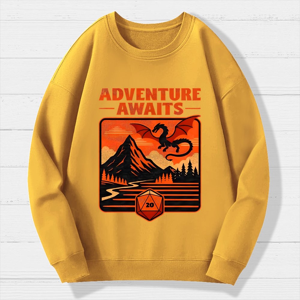 RPG Vintage Adventure Dragon Geek Cotton Sweatshirt