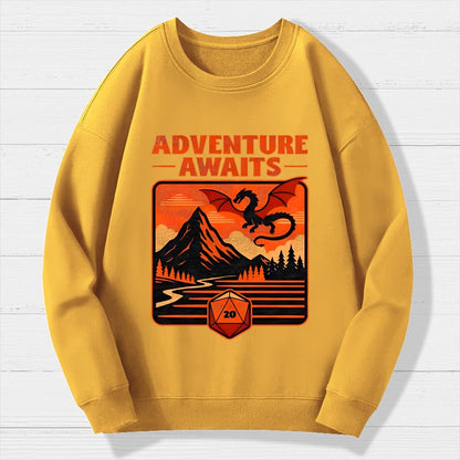 RPG Vintage Adventure Dragon Geek Cotton Sweatshirt