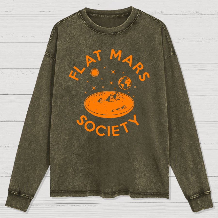 Flat Mars Washed Long Sleeve Tee