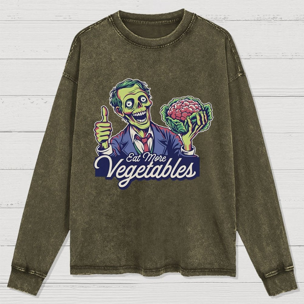 Eat More Vegetable Washed Long Sleeve Tee