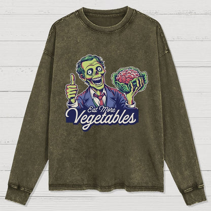 Eat More Vegetable Washed Long Sleeve Tee