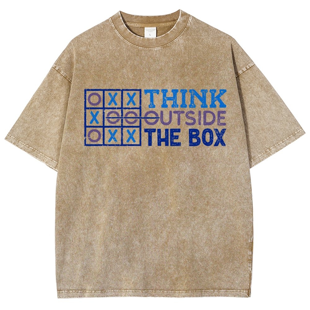 Thinking Outside The Box Vintage Distressed T-shirt