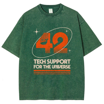 42 - Tech Support For The Universe Vintage Distressed T-shirt
