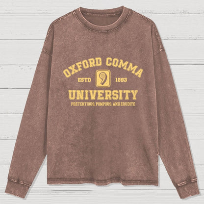Oxford Comma University Washed Long Sleeve Tee