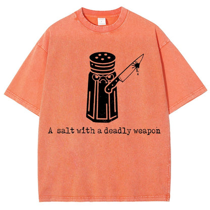 A Salt with a Deadly Weapon Vintage Distressed T-shirt