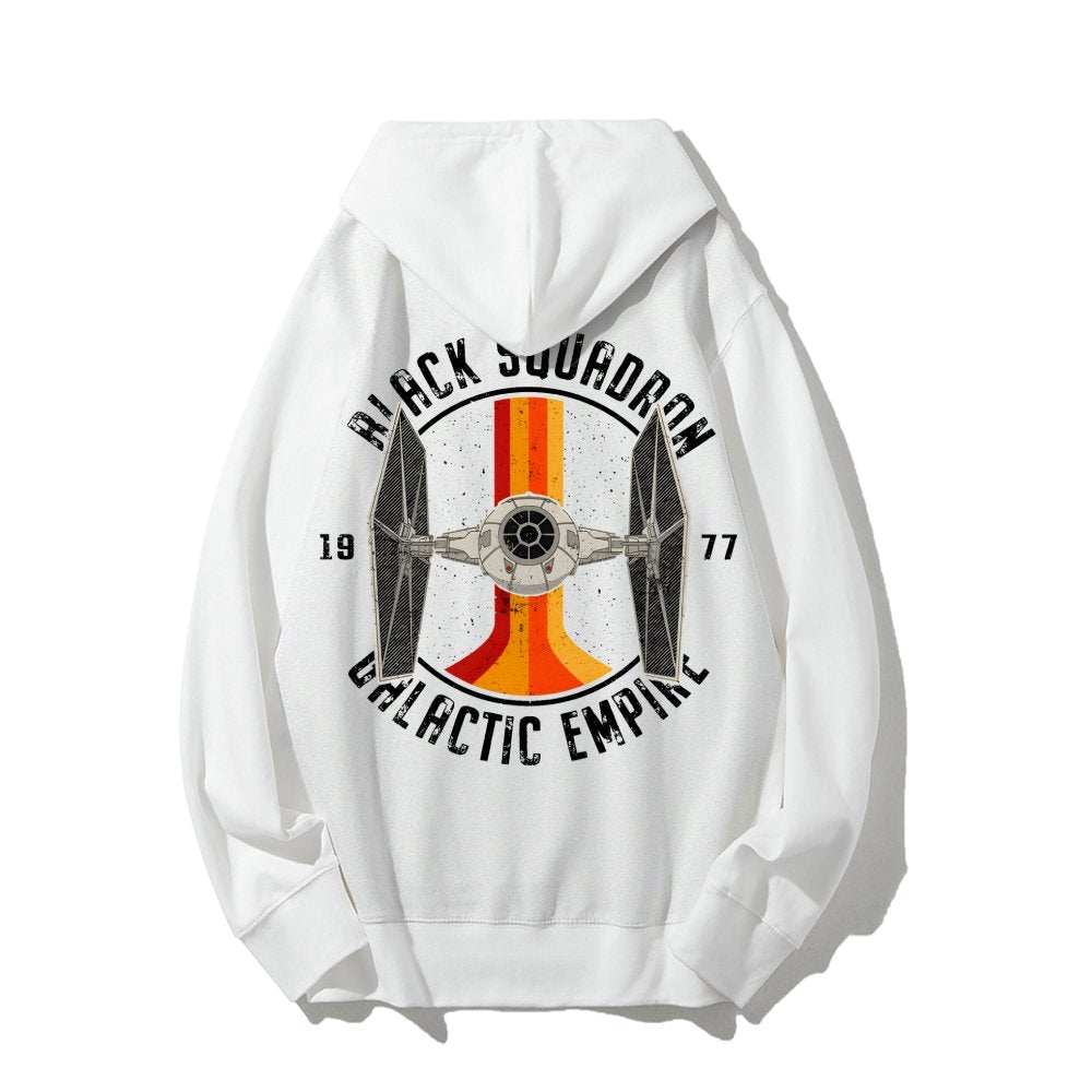 Vintage Squadron Printed Back Unisex Cotton Hoodie