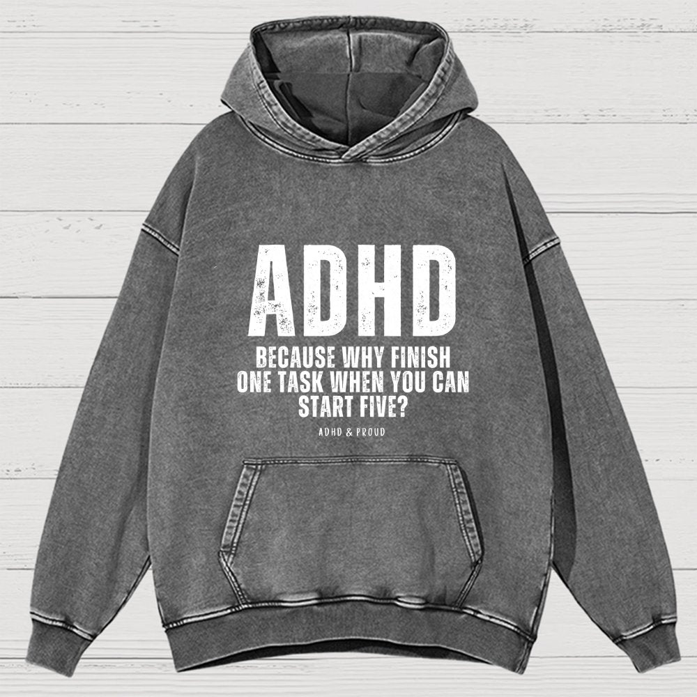 ADHD Vintage Distressed Hoodie