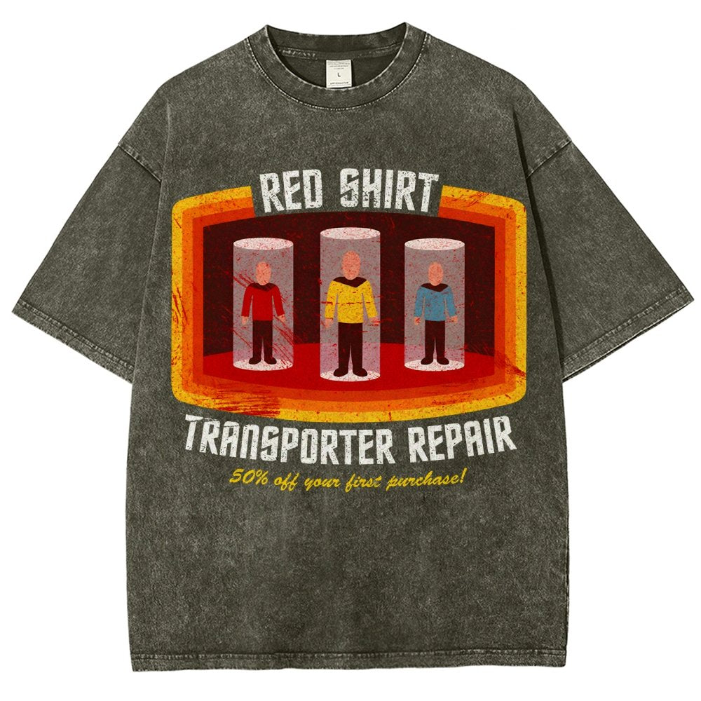Red Shirt Spacecraft Repair Vintage Distressed T-shirt