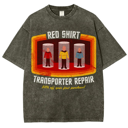 Red Shirt Spacecraft Repair Vintage Distressed T-shirt