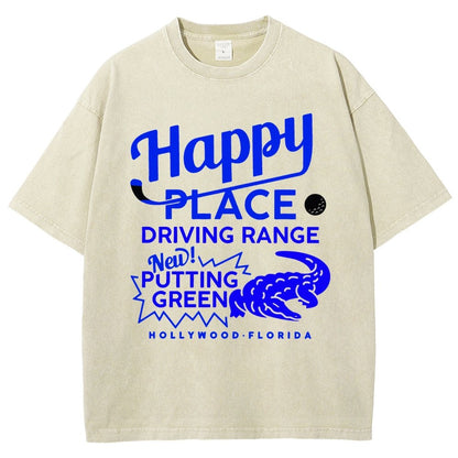 Happy Place Driving Range Vintage Distressed T-shirt