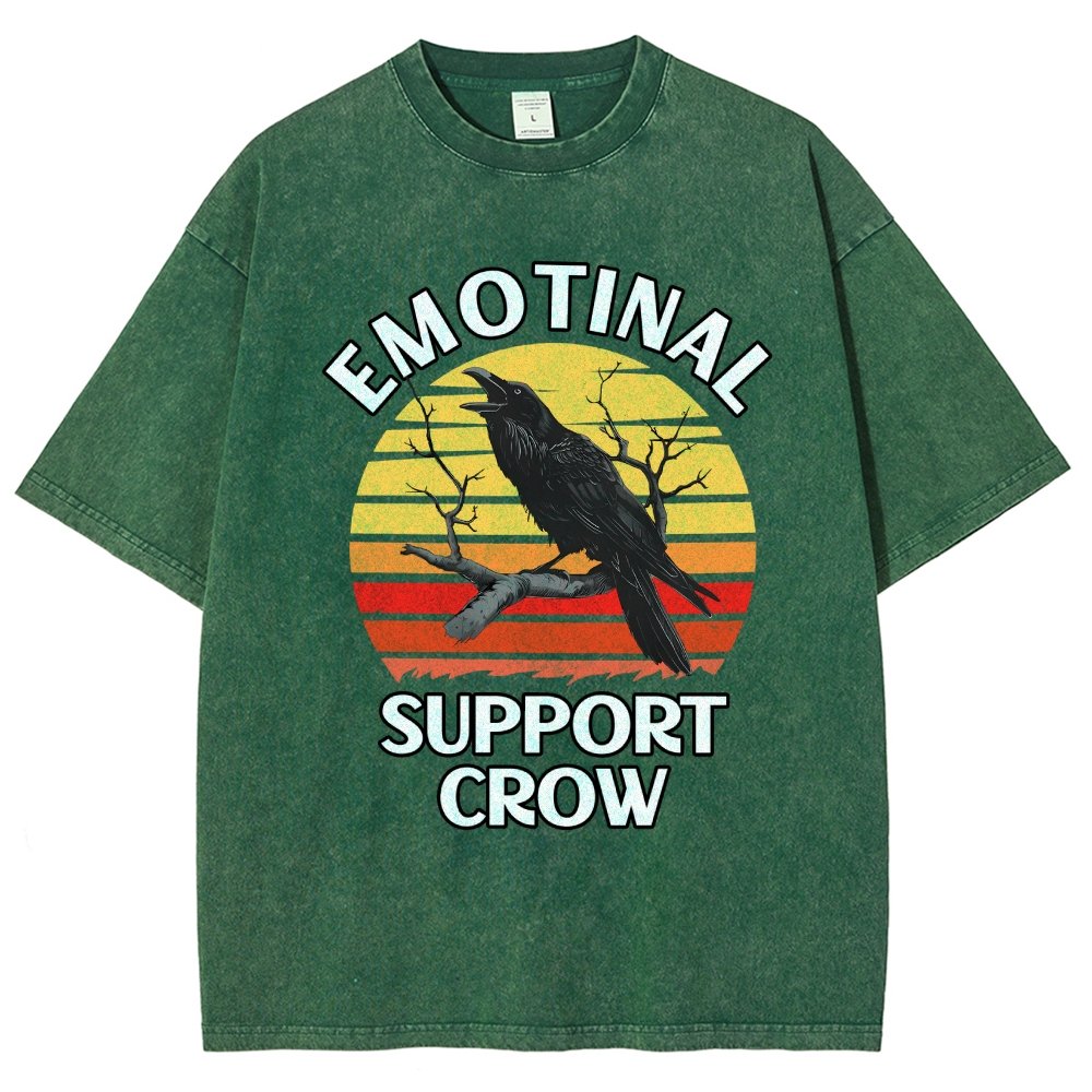 Emotional Support Crow Vintage Distressed T-shirt