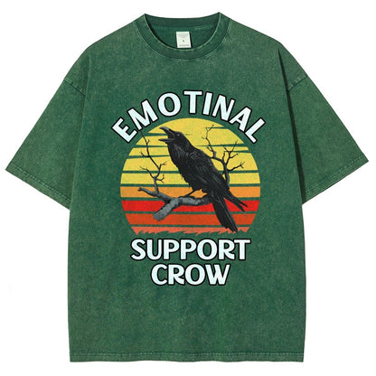 Emotional Support Crow Vintage Distressed T-shirt