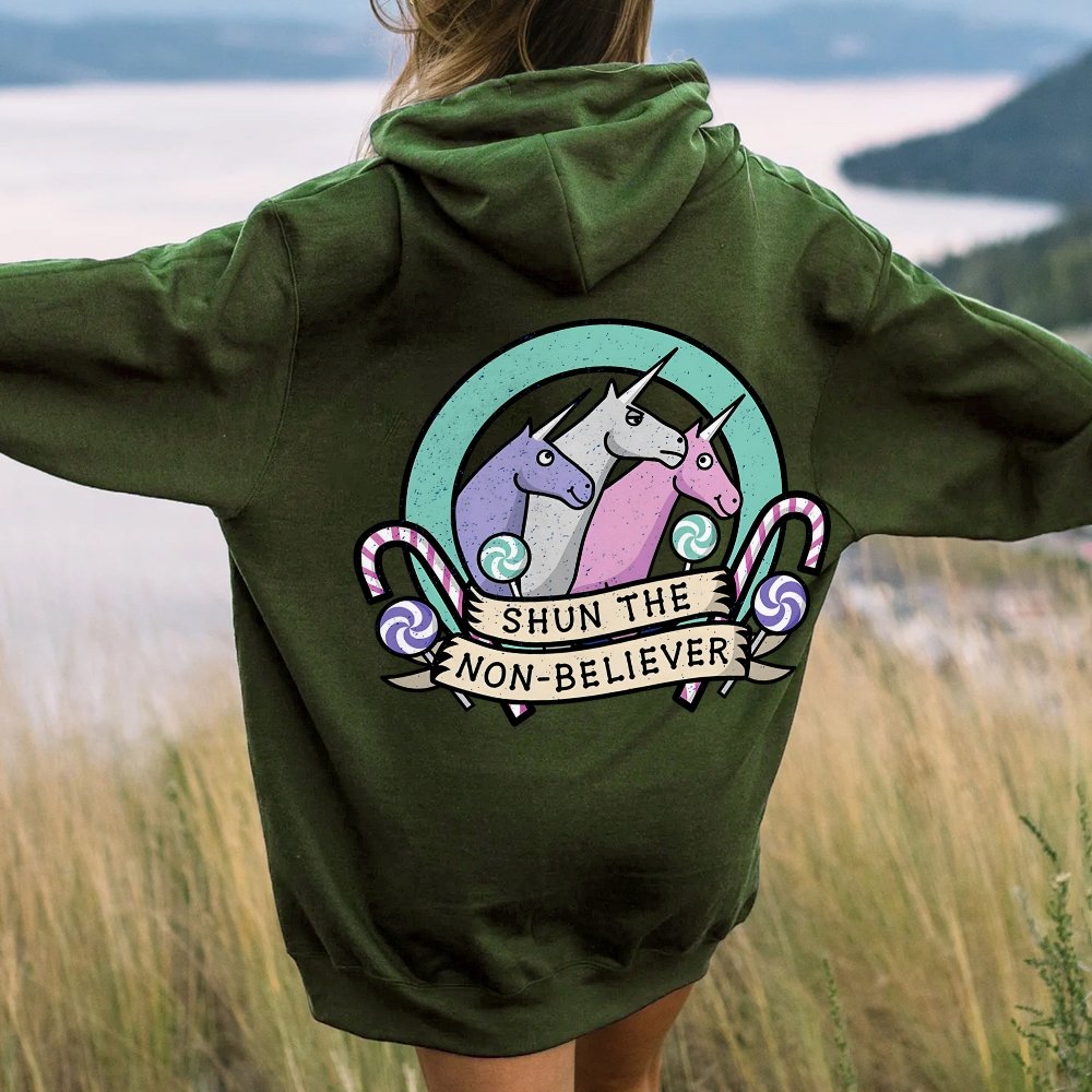 Shun The Non-Believer Printed Back Unisex Cotton Hoodie