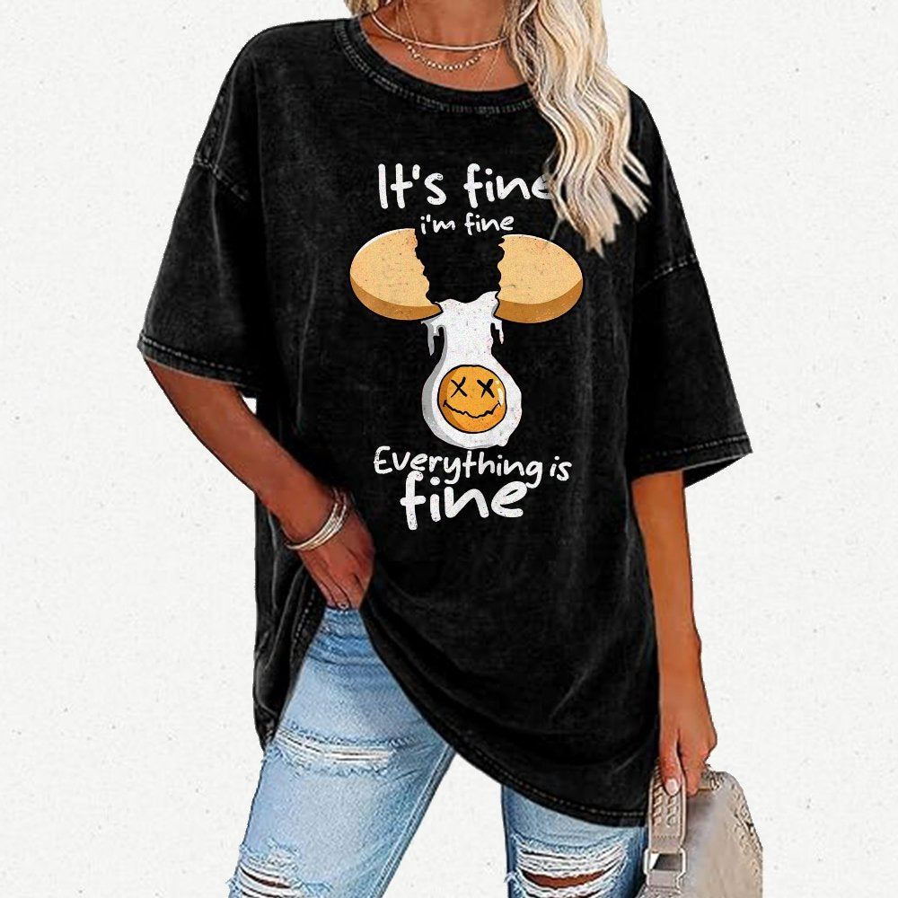 Everything is fine Vintage Distressed T-shirt