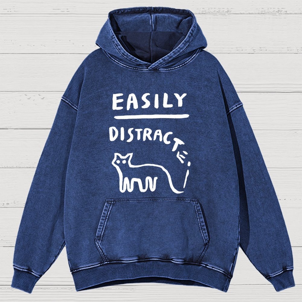 Easily Distrac Vintage Distressed Hoodie